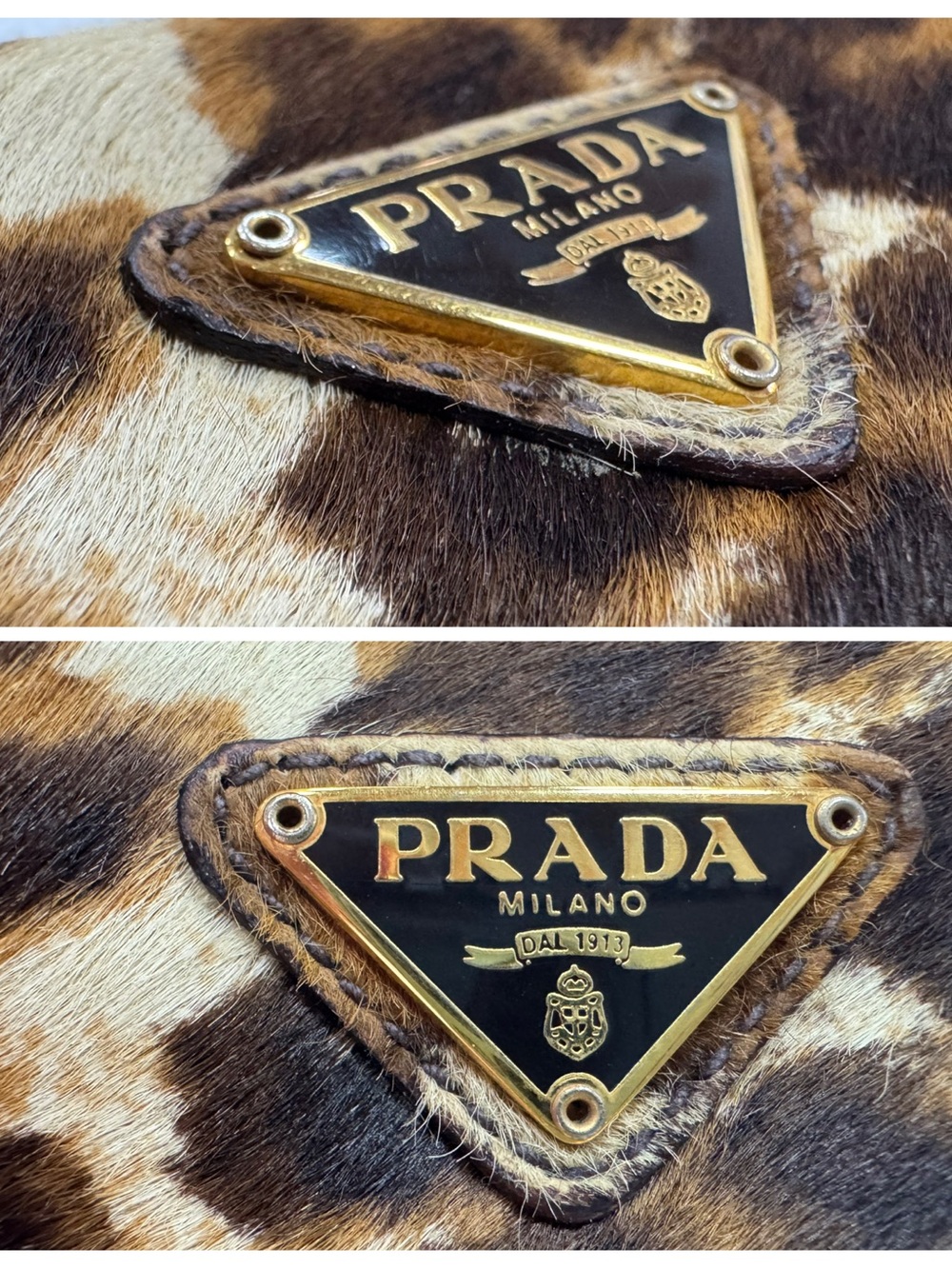 PRADA Leopard Calf Hair Leather Bi-Fold Wallet - Picture 10 of 12